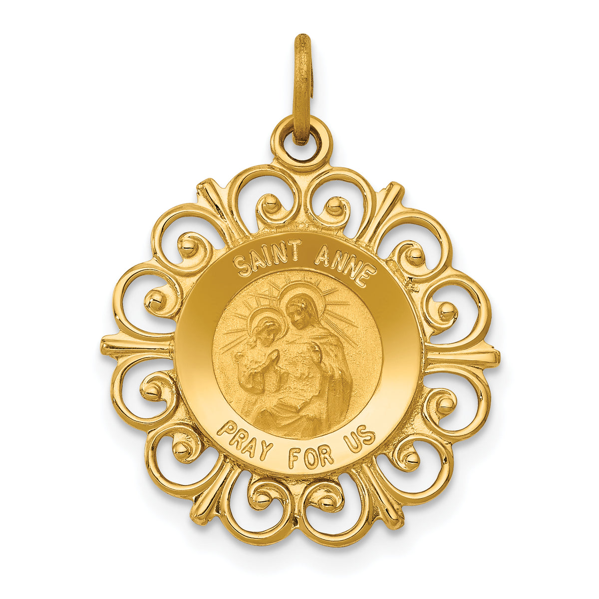 14k Saint Anne Medal Charm-XR395