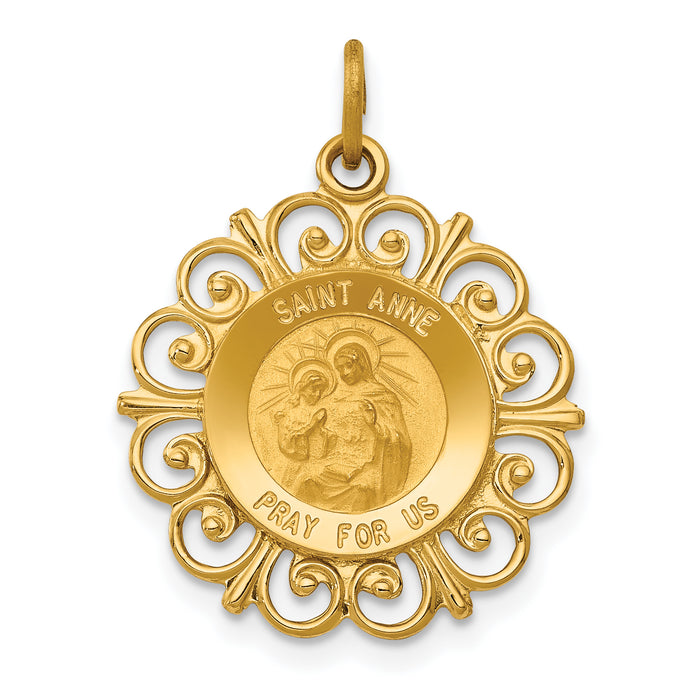 14k Saint Anne Medal Charm-XR395