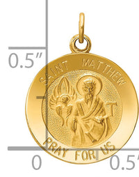 14k Saint Matthew Medal Charm-XR402