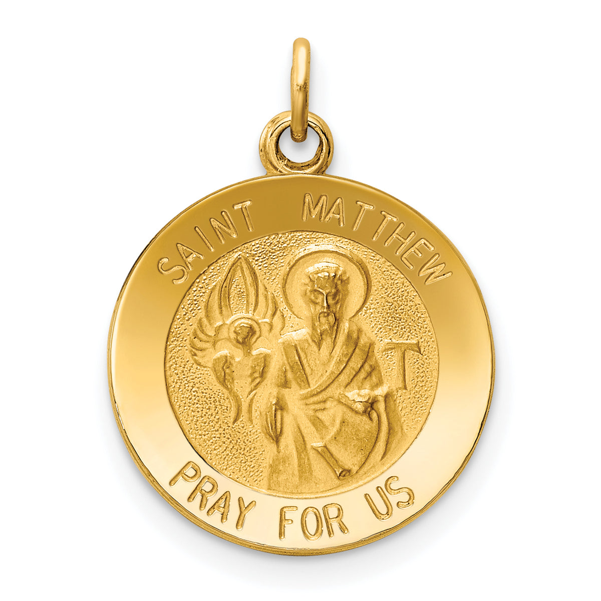 14k Saint Matthew Medal Charm-XR402