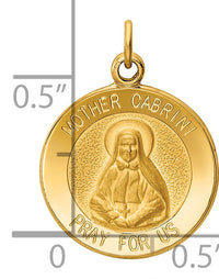 14k Mother Cabrini Medal Charm-XR405