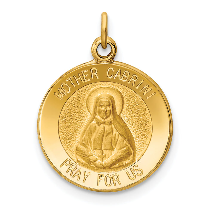 14k Mother Cabrini Medal Charm-XR405