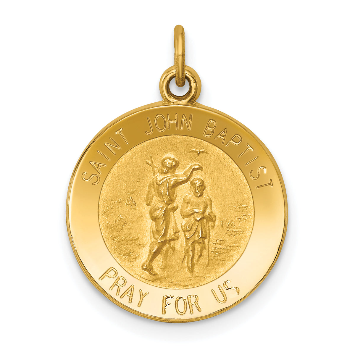 14k Saint John Baptist Medal Charm-XR407