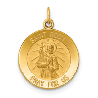 14k Saint Roch Medal Charm-XR414