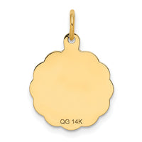 14k Solid Star of David Disc Charm-XR416