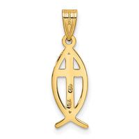 14k Ichthus Fish Pendant-XR424