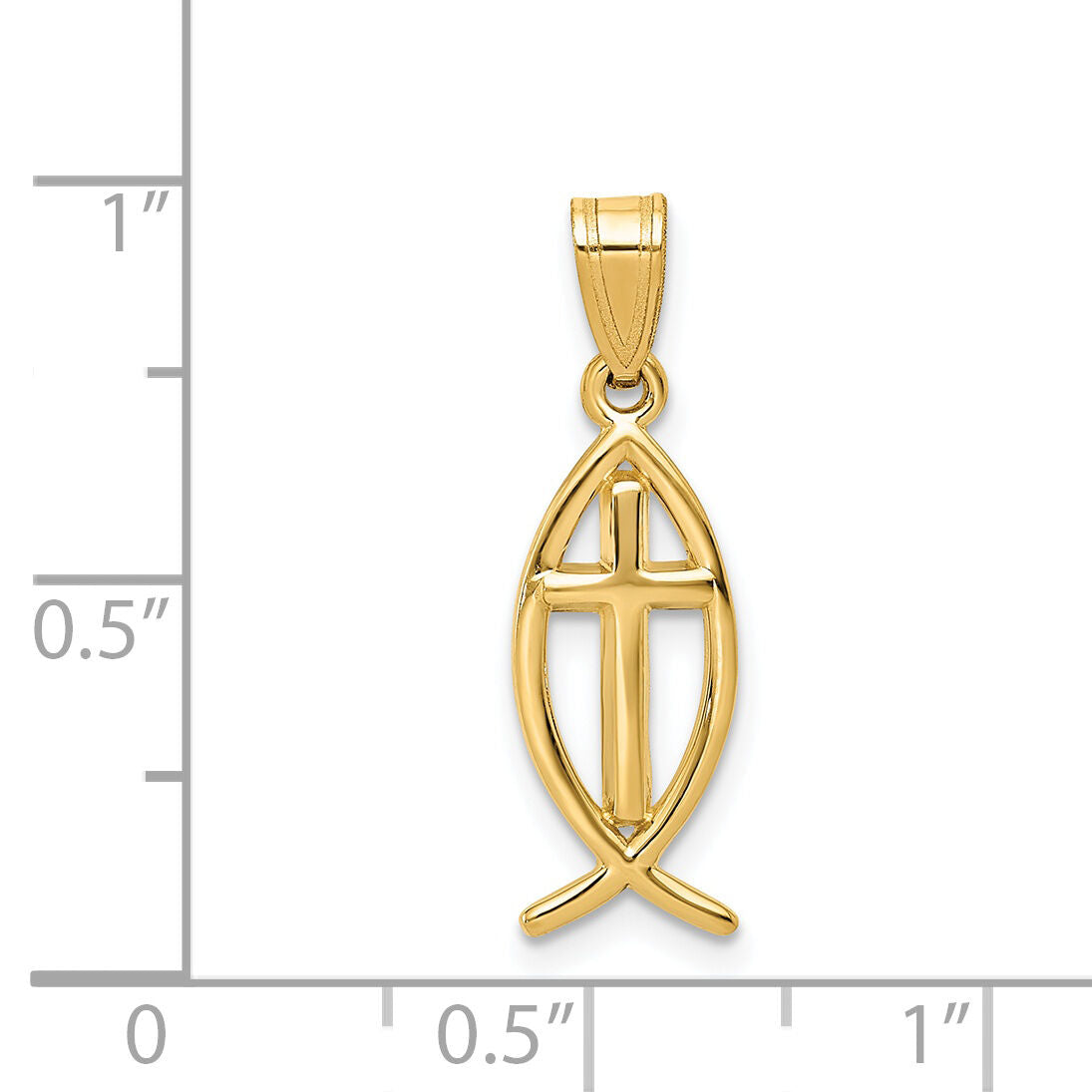 14k Ichthus Fish Pendant-XR424