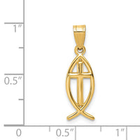 14k Ichthus Fish Pendant-XR424