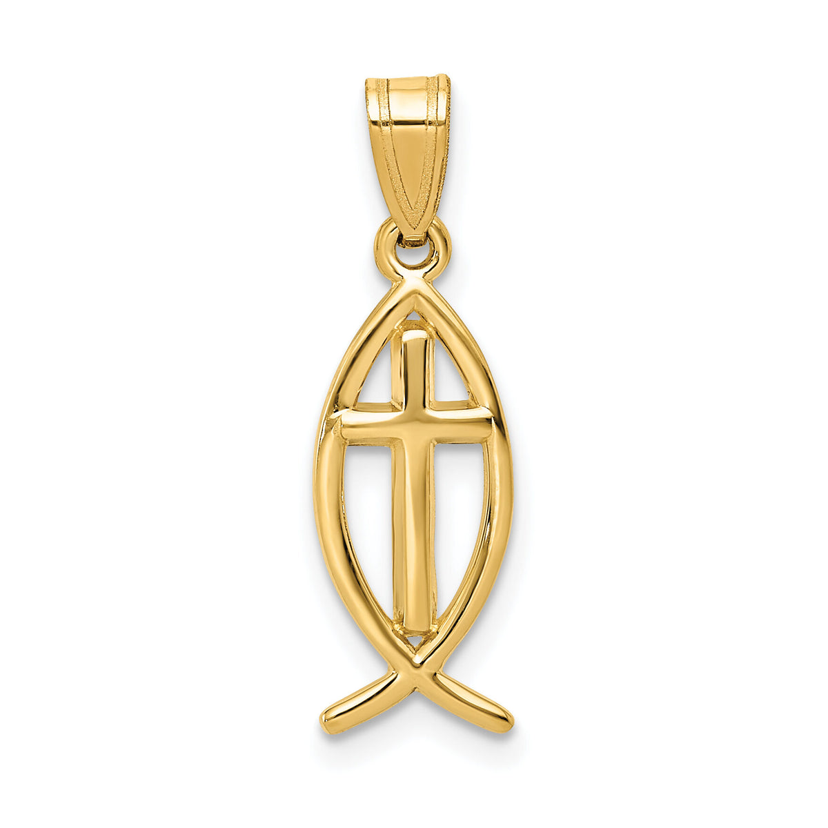 14k Ichthus Fish Pendant-XR424