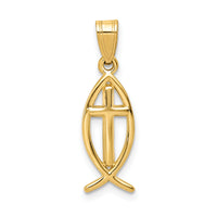 14k Ichthus Fish Pendant-XR424