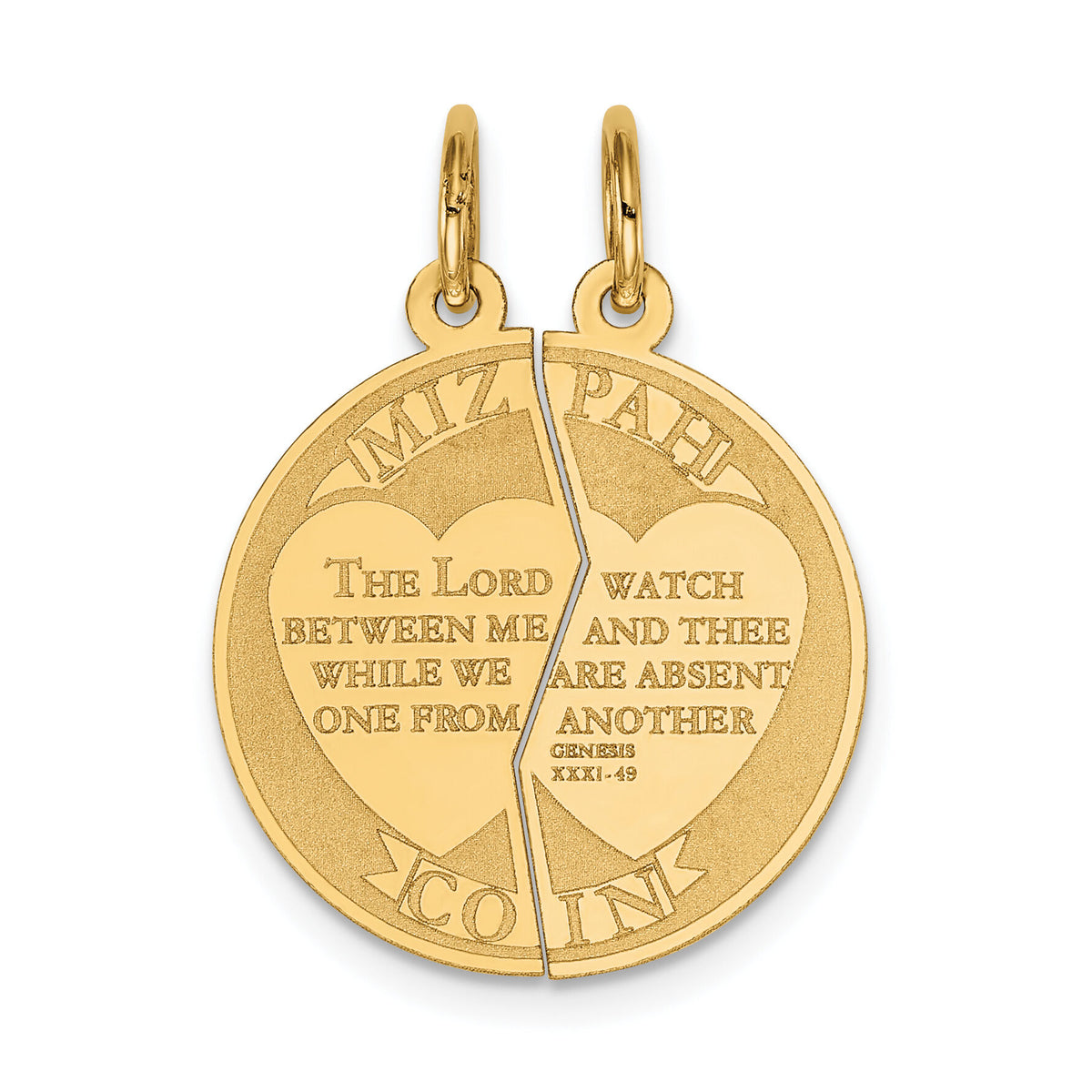 14K 2-piece Mizpah Charm-XR433