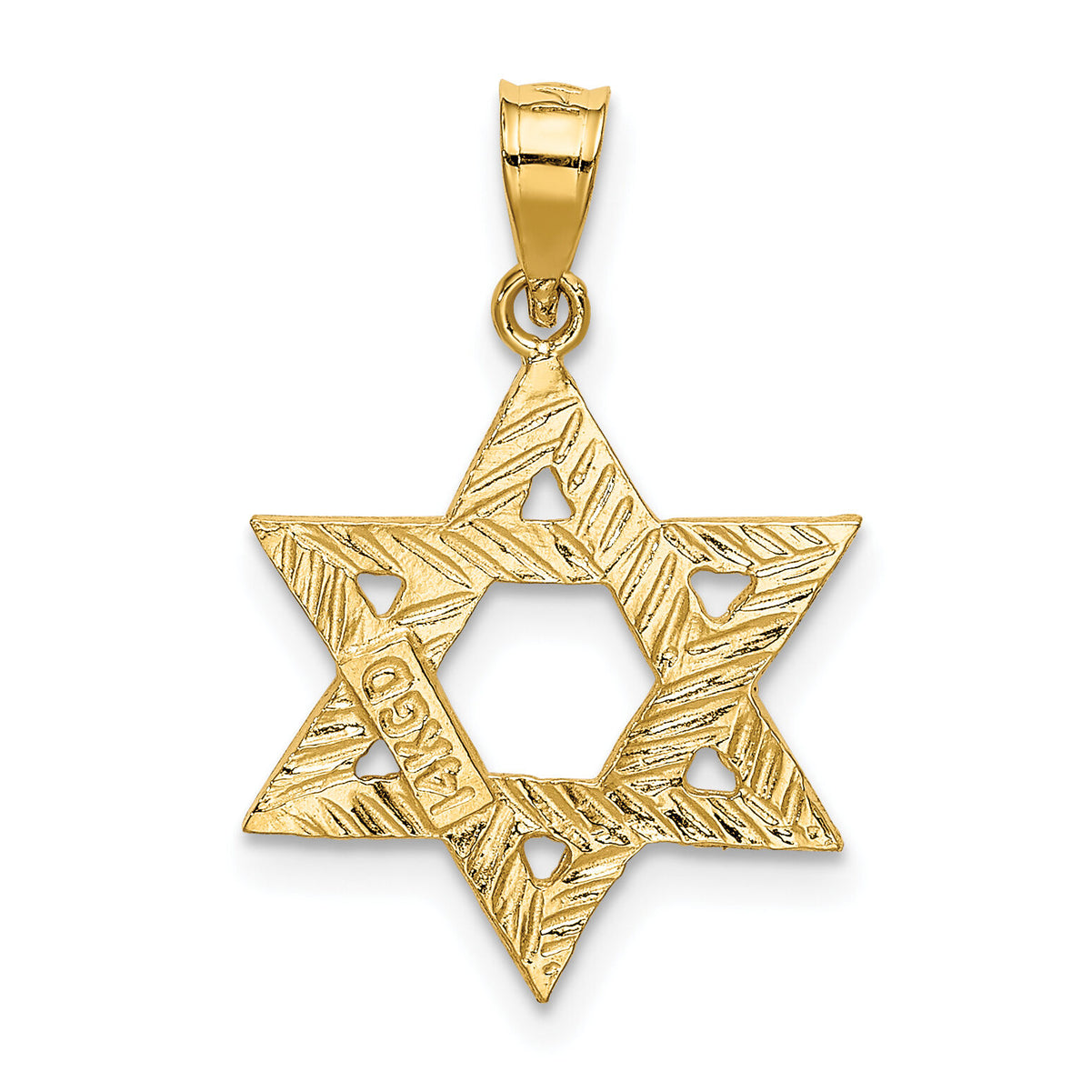 14k Solid Satin Star of David Charm-XR445