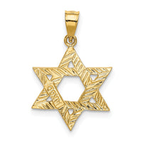 14k Solid Satin Star of David Charm-XR445
