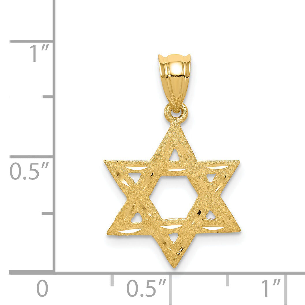 14k Solid Satin Star of David Charm-XR445
