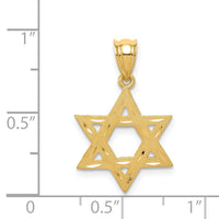 14k Solid Satin Star of David Charm-XR445