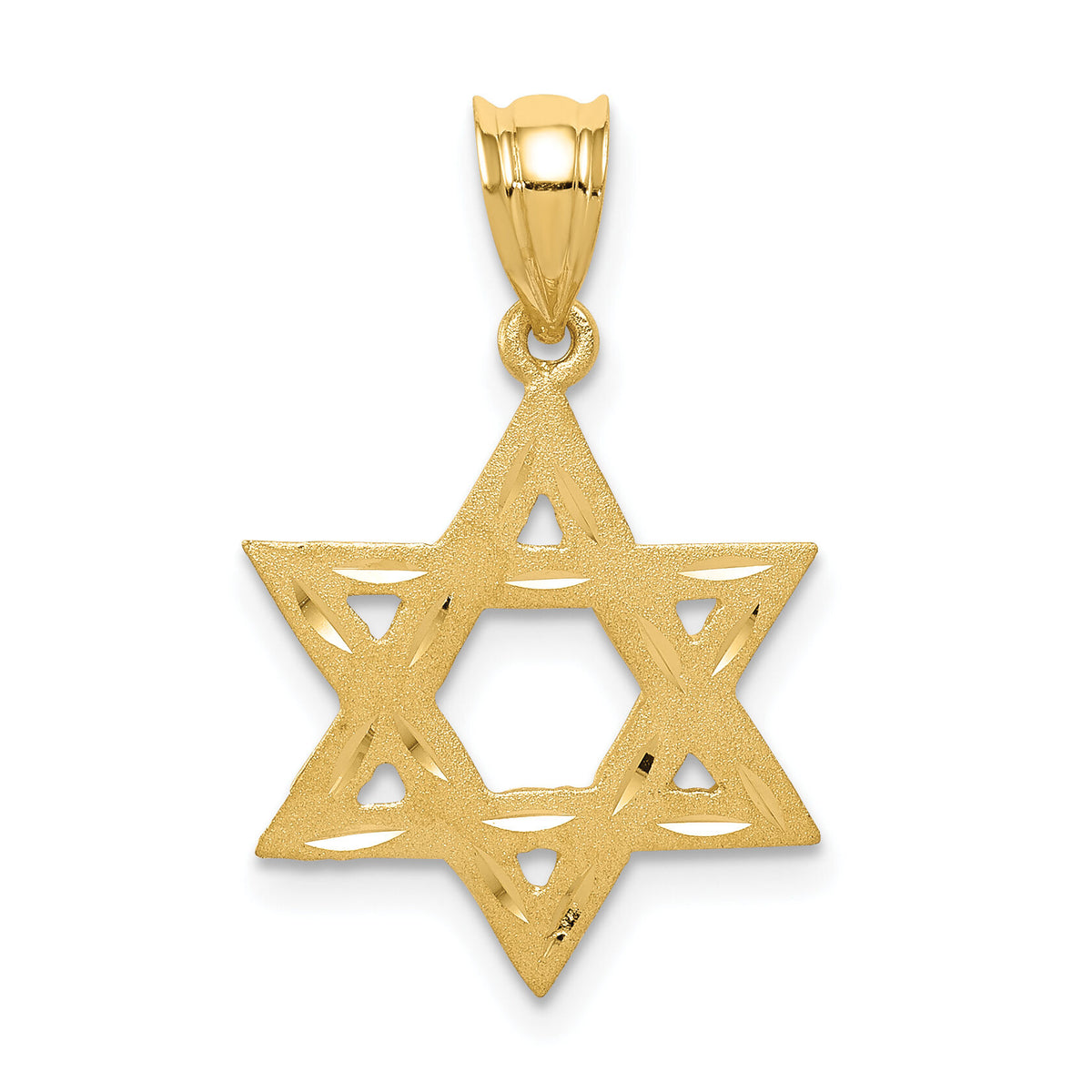 14k Solid Satin Star of David Charm-XR445