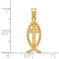 14k Ichthus Fish Pendant-XR455