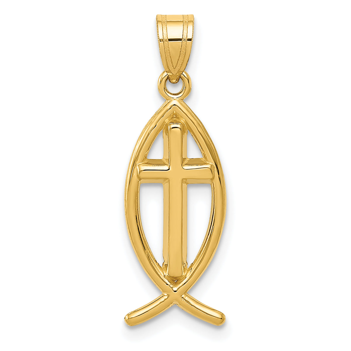 14k Ichthus Fish Pendant-XR455