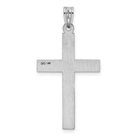 14k White Laser Etched Cross Charm-XR471