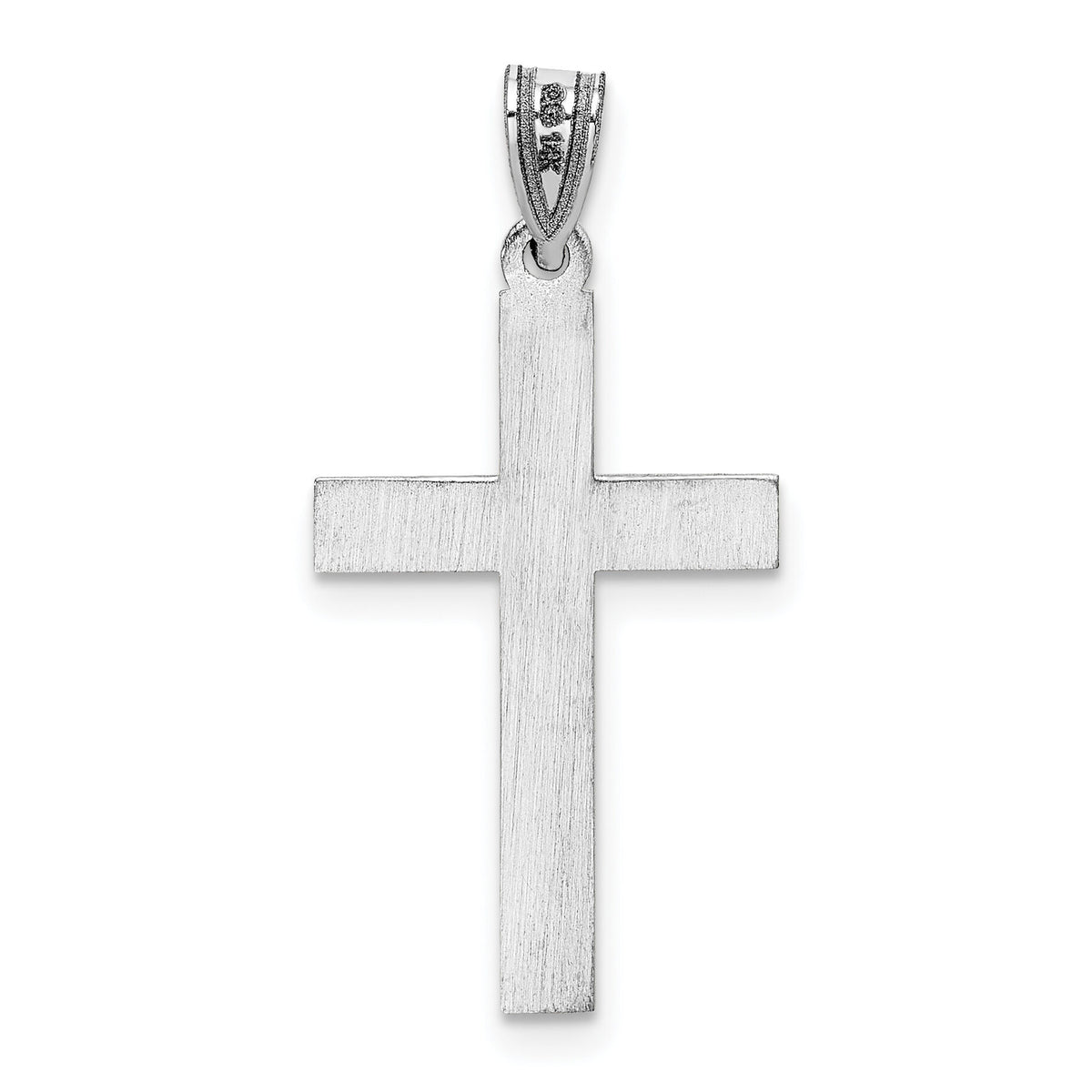 14K White Floral Cross Pendant-XR485