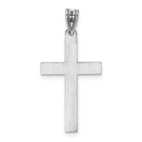14K White Floral Cross Pendant-XR485