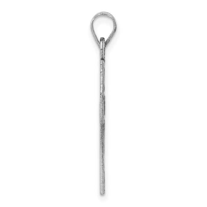 14k White Gold Cross Pendant-XR490