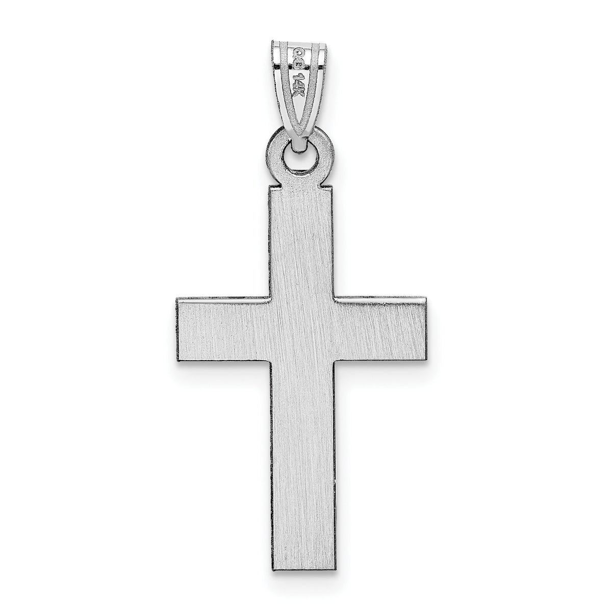 14k White Gold Cross Pendant-XR490