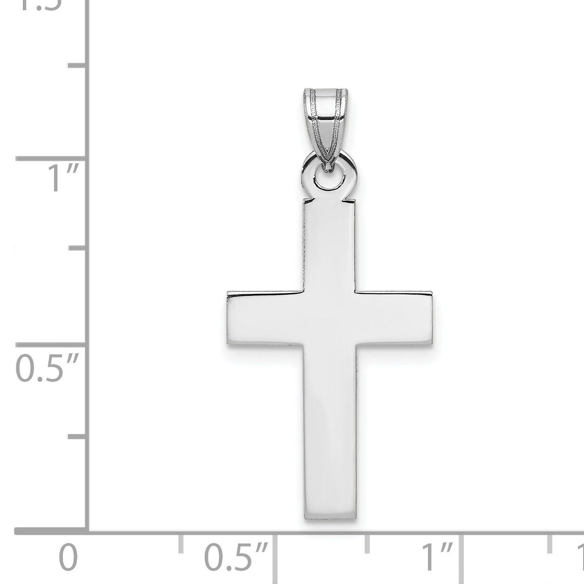 14k White Gold Cross Pendant-XR490