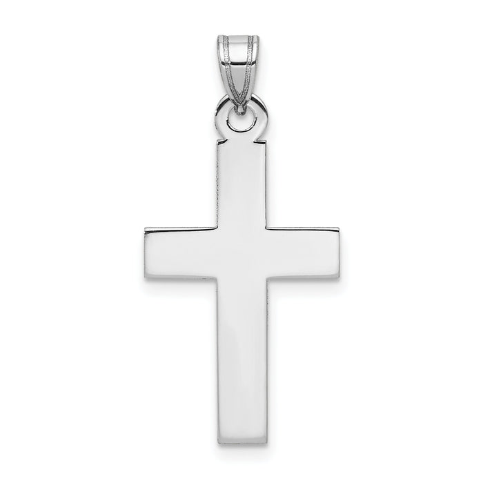 14k White Gold Cross Pendant-XR490
