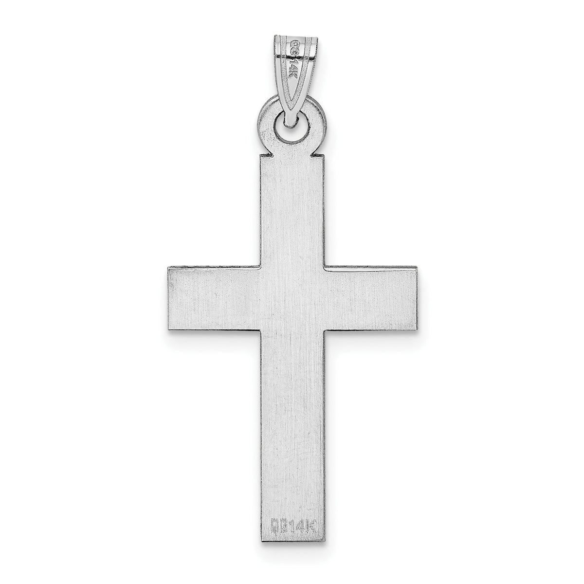 14k White Gold Cross Pendant-XR491