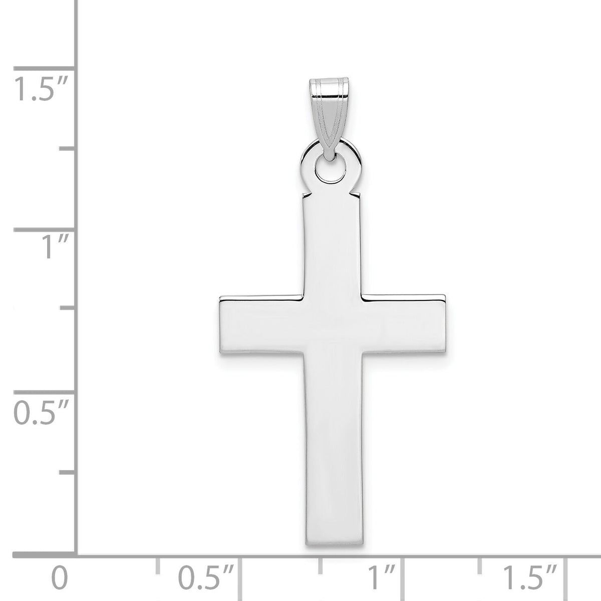 14k White Gold Cross Pendant-XR491
