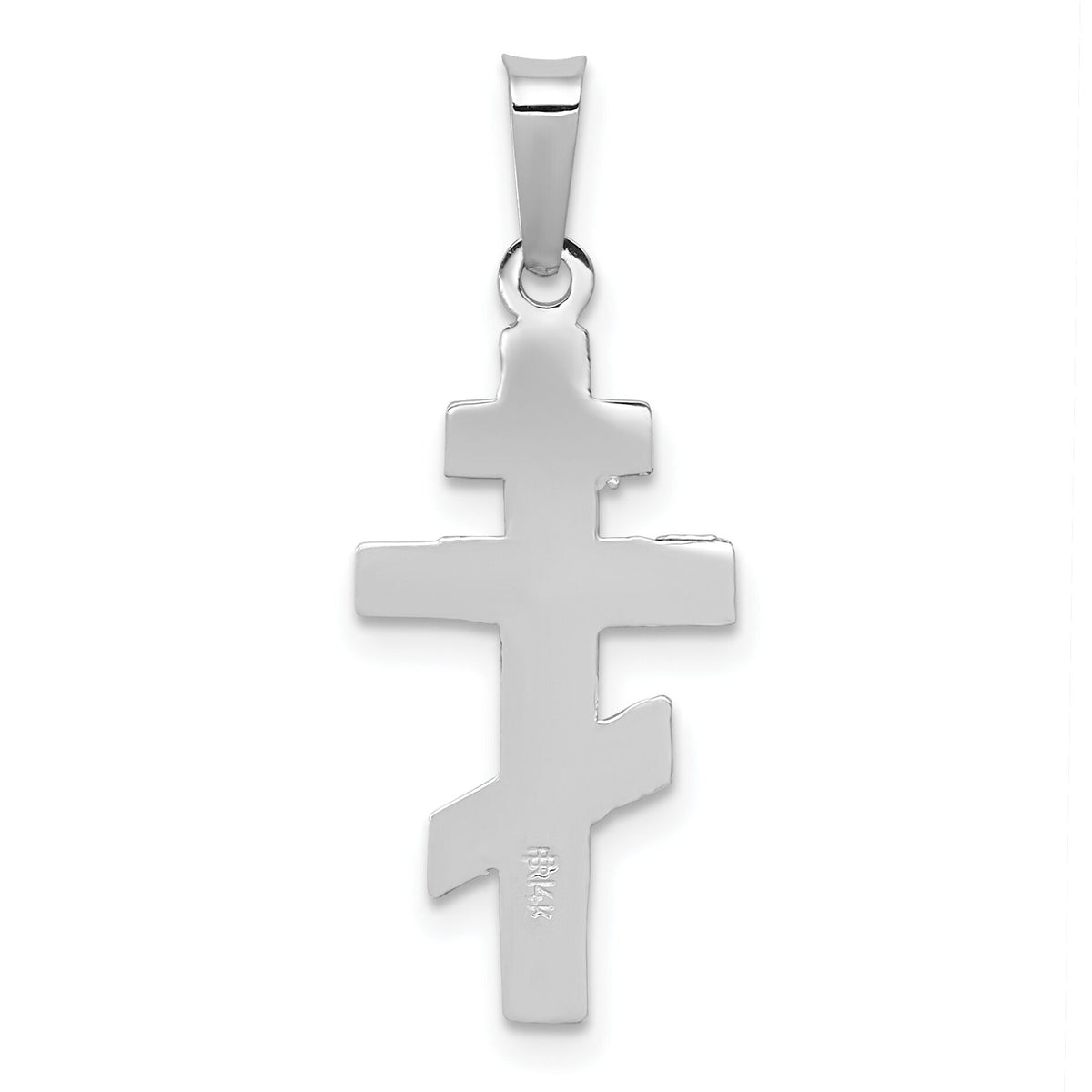 14k White Gold Eastern Orthodox Cross Charm-XR498