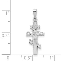 14k White Gold Eastern Orthodox Cross Charm-XR498