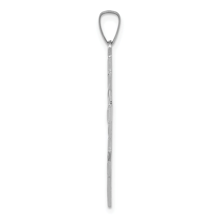 14k White Gold Eastern Orthodox Cross Pendant-XR499