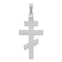 14k White Gold Eastern Orthodox Cross Pendant-XR499