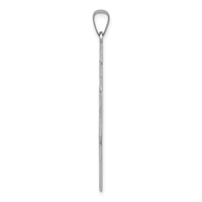 14k White Gold Eastern Orthodox Cross Pendant-XR500