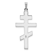 14k White Gold Eastern Orthodox Cross Pendant-XR500