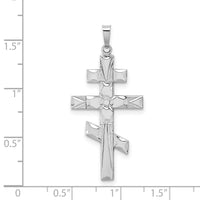 14k White Gold Eastern Orthodox Cross Pendant-XR500