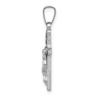 14k White Gold INRI Crucifix Charm-XR501