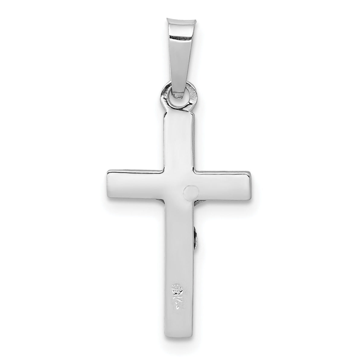 14k White Gold INRI Crucifix Charm-XR501