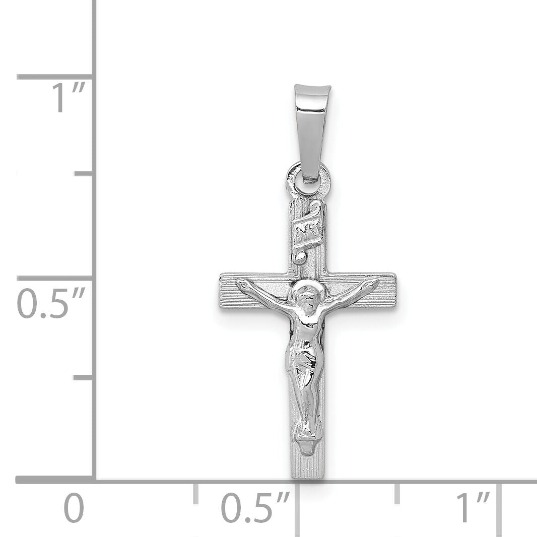 14k White Gold INRI Crucifix Charm-XR501