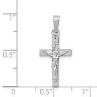 14k White Gold INRI Crucifix Charm-XR501