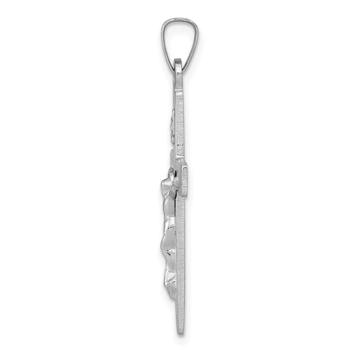 14k White Gold INRI Crucifix Charm-XR502