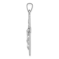 14k White Gold INRI Crucifix Charm-XR502
