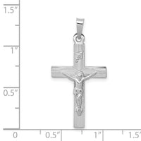 14k White Gold INRI Crucifix Charm-XR502