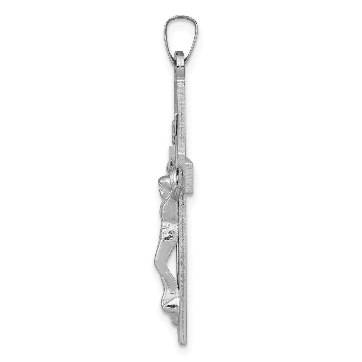 14k White Gold INRI Crucifix Charm-XR503