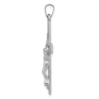 14k White Gold INRI Crucifix Charm-XR503