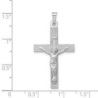 14k White Gold INRI Crucifix Charm-XR503