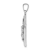 14k White Gold INRI Crucifix Charm-XR508
