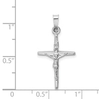14k White Gold INRI Crucifix Charm-XR508